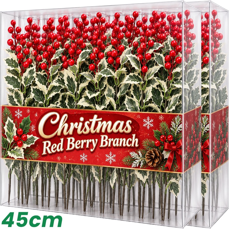 Christmas Wreath Fake - Hiasan tanaman beri merah buatan sepanjang