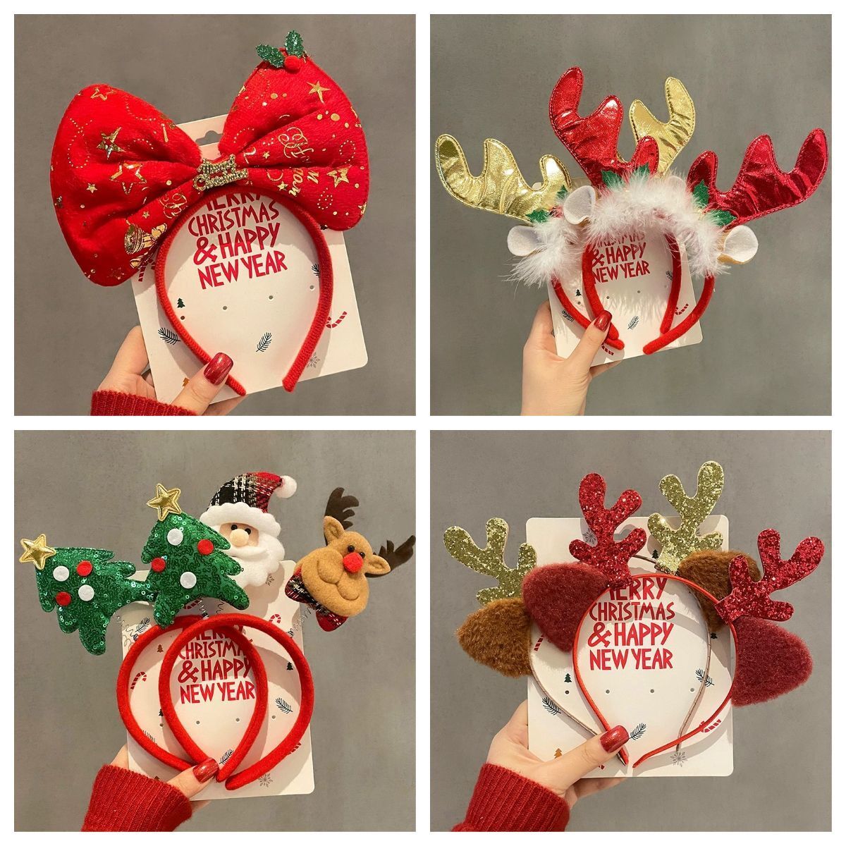 Reindeer Antlers Headband - 1-10 buah Ikat Kepala Natal, Ikat