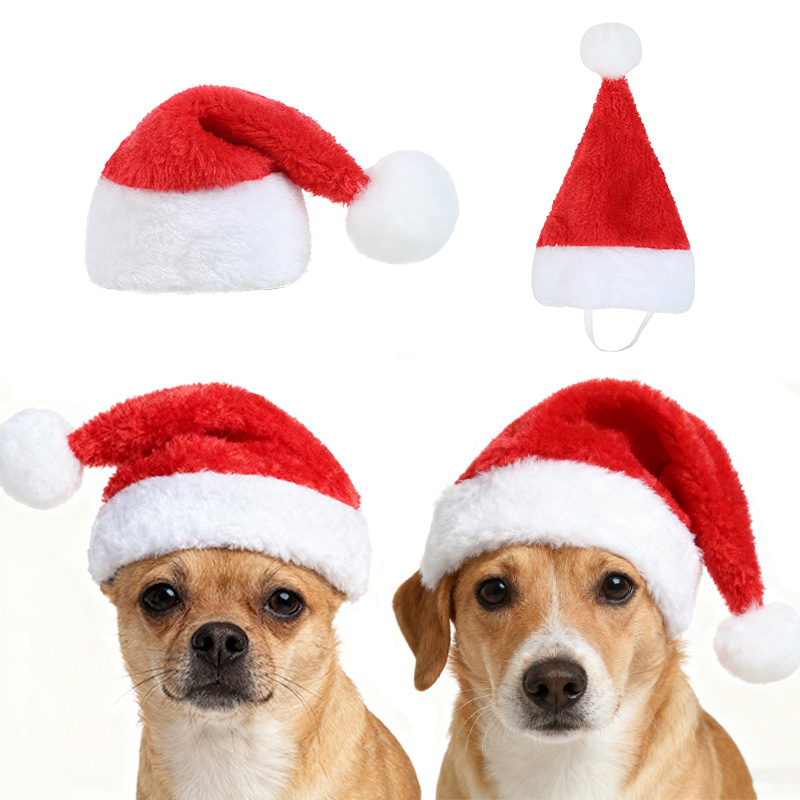 Santa Hat Plush - Topi Natal Hewan Peliharaan Santa Merah