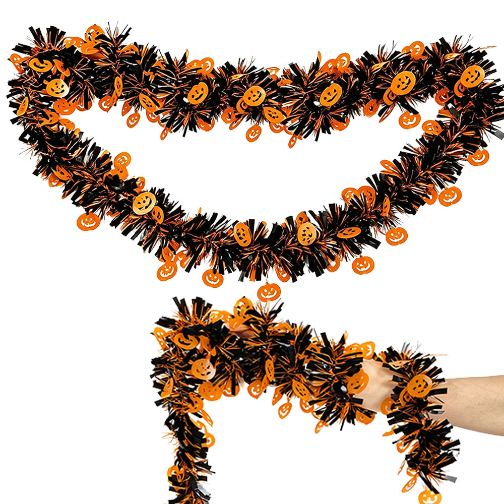 Tinsel Garland Decoration - Hiasan Garland Tinsel Halloween 2m, Labu,