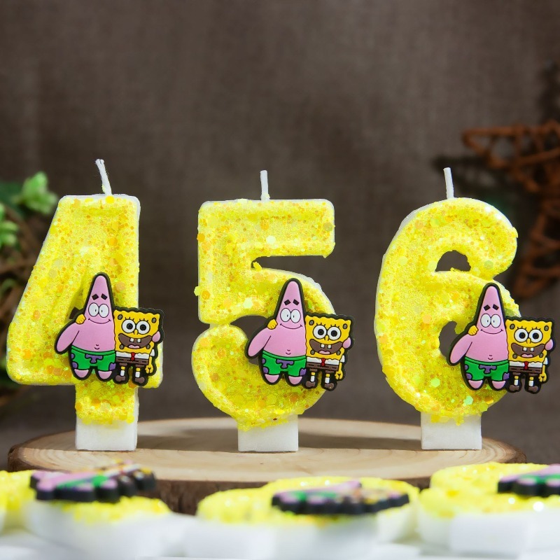Holiday Candle Set - Lilin Kue Angka Digital SpongeBob SquarePants