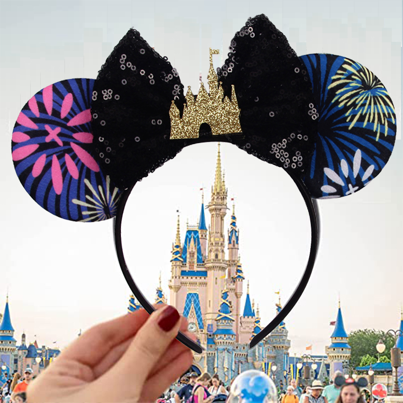 Ribbon Bow Gift - Ikat Kepala Telinga Mickey Mouse Kastil