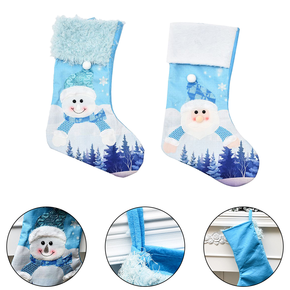Kaus Kaki Natal Rajut Biru Bes - Christmas Stocking Hanging ulasan dan harga