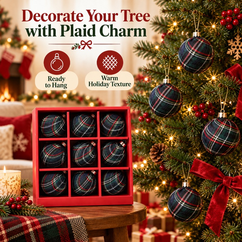 9 buah hiasan bola Natal berbe - Gift Box Wrap Set ulasan dan harga