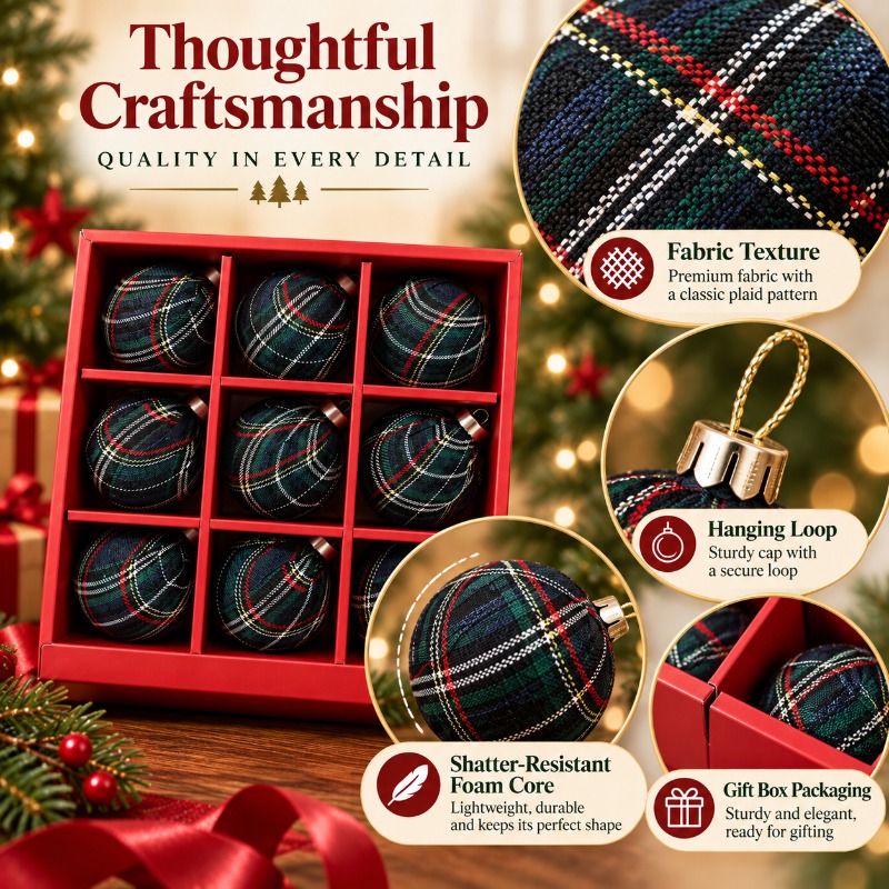 9 buah hiasan bola Natal berbe - Gift Box Wrap Set ulasan dan harga