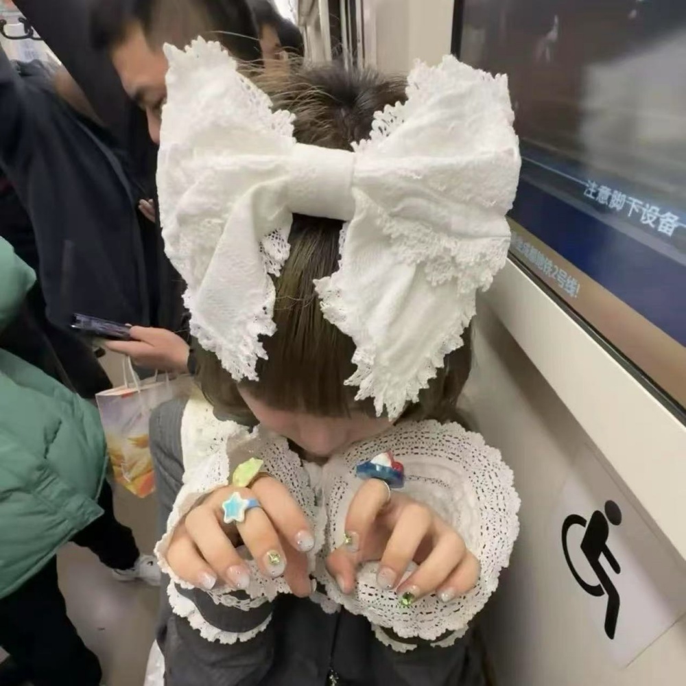 Y2K Lolita Ikat Kepala Renda C - Ribbon Bow Gift ulasan dan harga