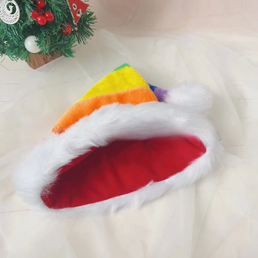 Topi Natal Bulu Halus Bergaris - Santa Hat Plush ulasan dan harga
