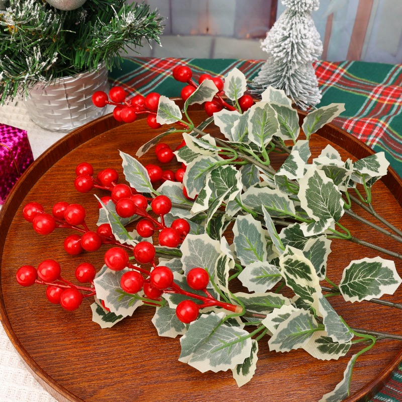 Hiasan tanaman beri merah buat - Christmas Wreath Fake ulasan dan harga