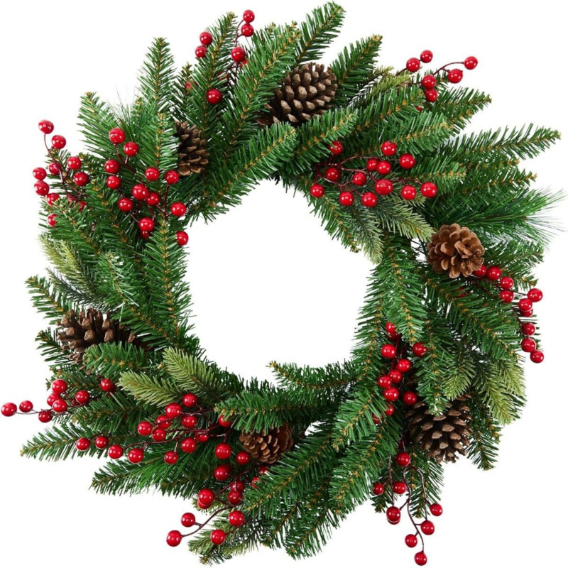 Karangan Bunga Natal Buatan 50 - Christmas Wreath Fake ulasan dan harga