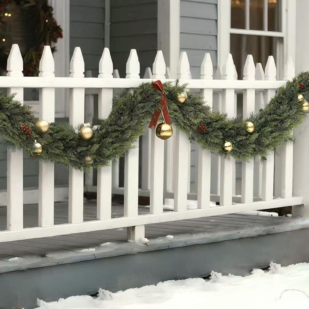 Rangkaian Daun Pinus Norfolk B - Christmas Wreath Fake ulasan dan harga