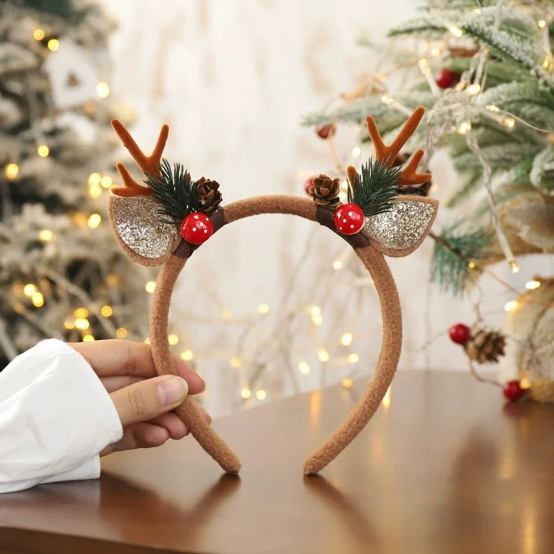 1 Buah Ikat Kepala Natal Perle - Reindeer Antlers Headband ulasan dan harga