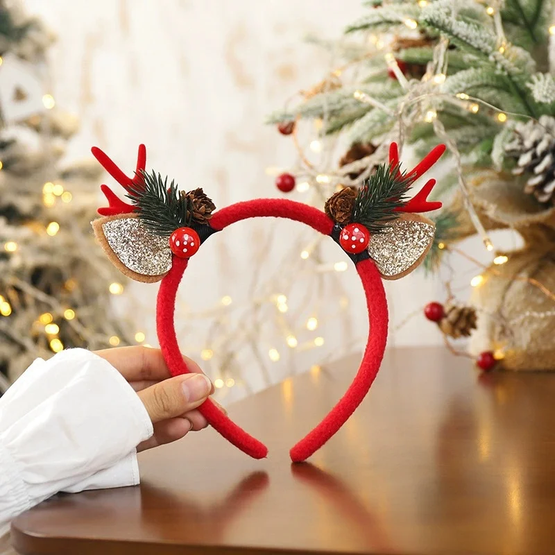 1 Buah Ikat Kepala Natal Perle - Reindeer Antlers Headband ulasan dan harga
