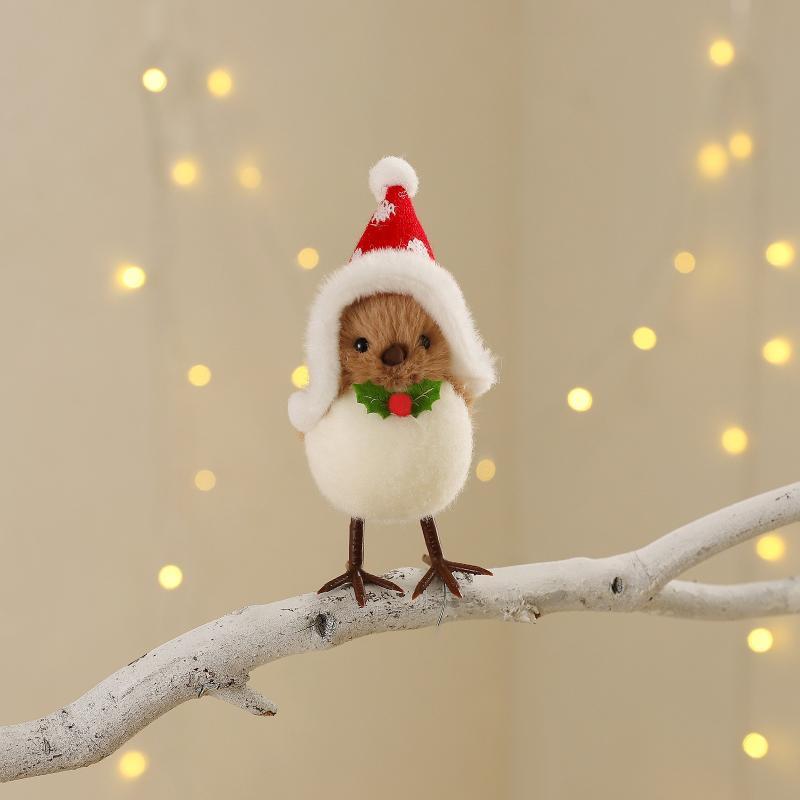 Ornamen Burung Natal Berbulu D - Santa Hat Plush ulasan dan harga