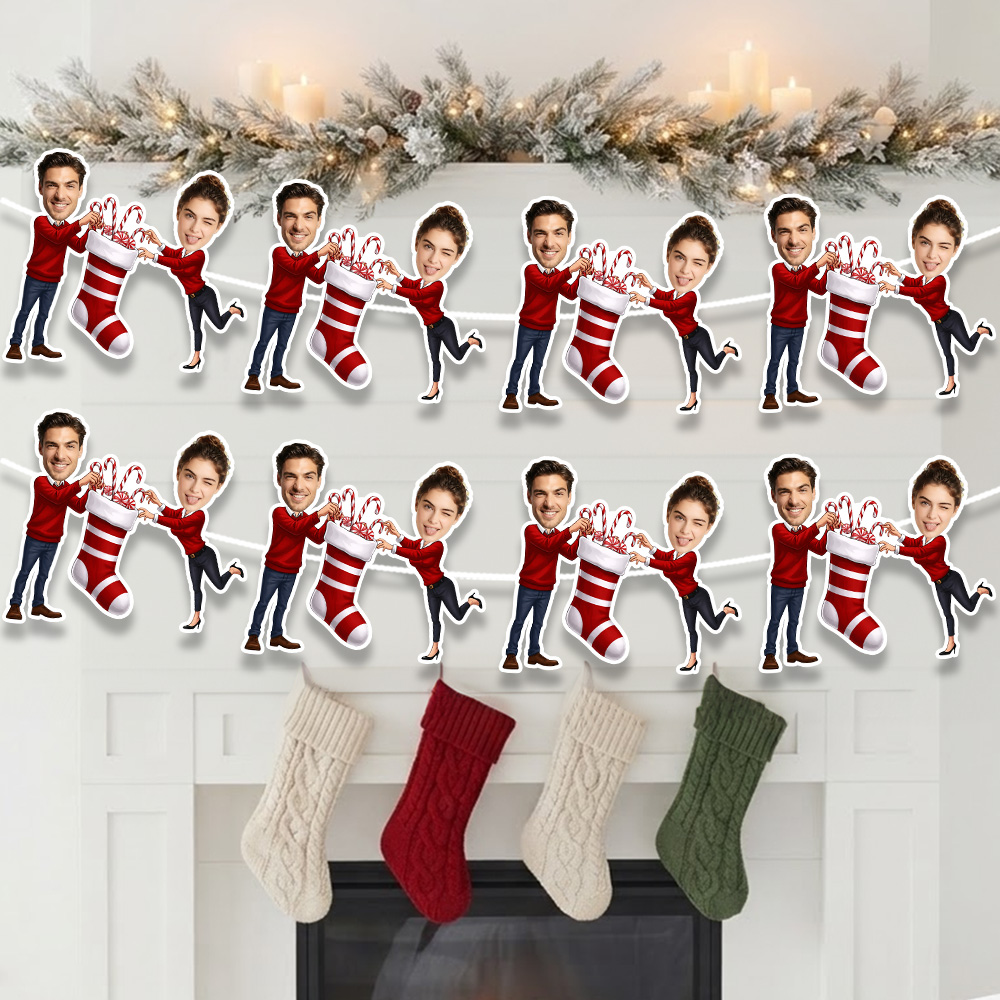 8/16/24PC Hiasan Natal Kustom  - Christmas Stocking Hanging ulasan dan harga