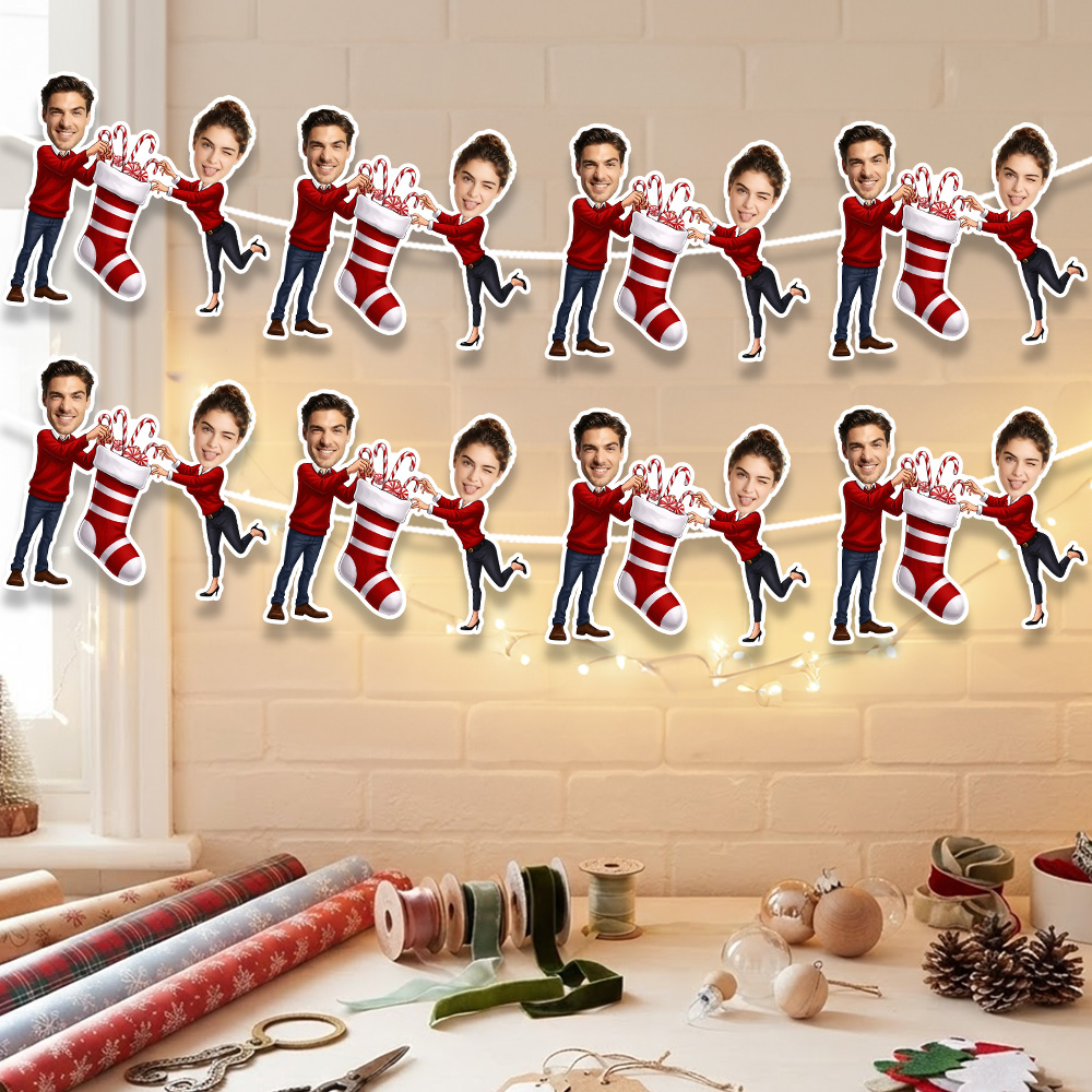 8/16/24PC Hiasan Natal Kustom  - Christmas Stocking Hanging ulasan dan harga