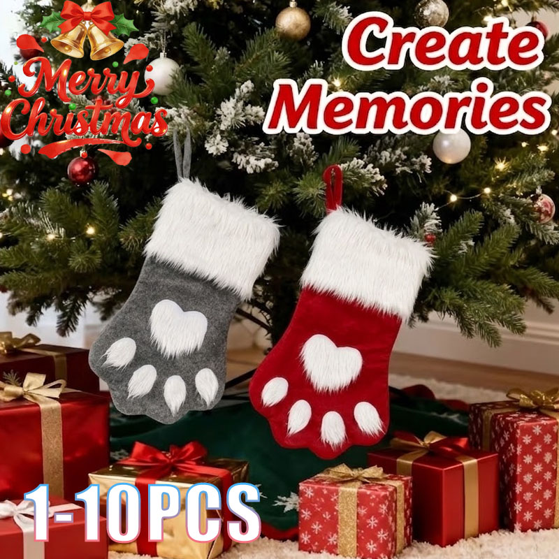1-10PCS Stoking Natal Bentuk C - Christmas Stocking Hanging ulasan dan harga
