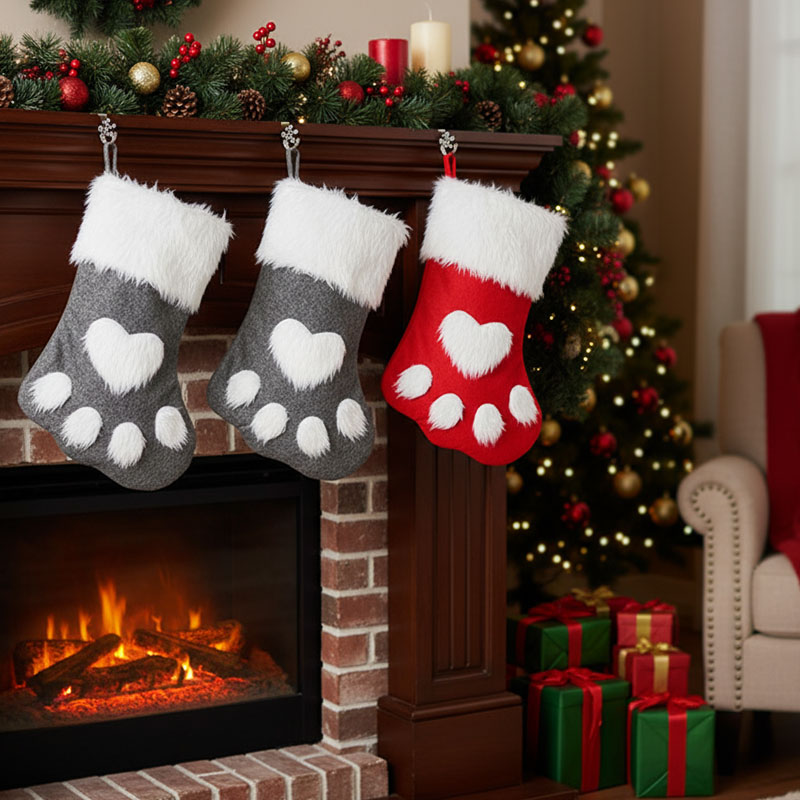 1-10PCS Stoking Natal Bentuk C - Christmas Stocking Hanging ulasan dan harga